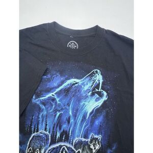DOM Wolves Shirt XL Mens‎ Y2K Style Mountain Nature Tee Short Sleeve
